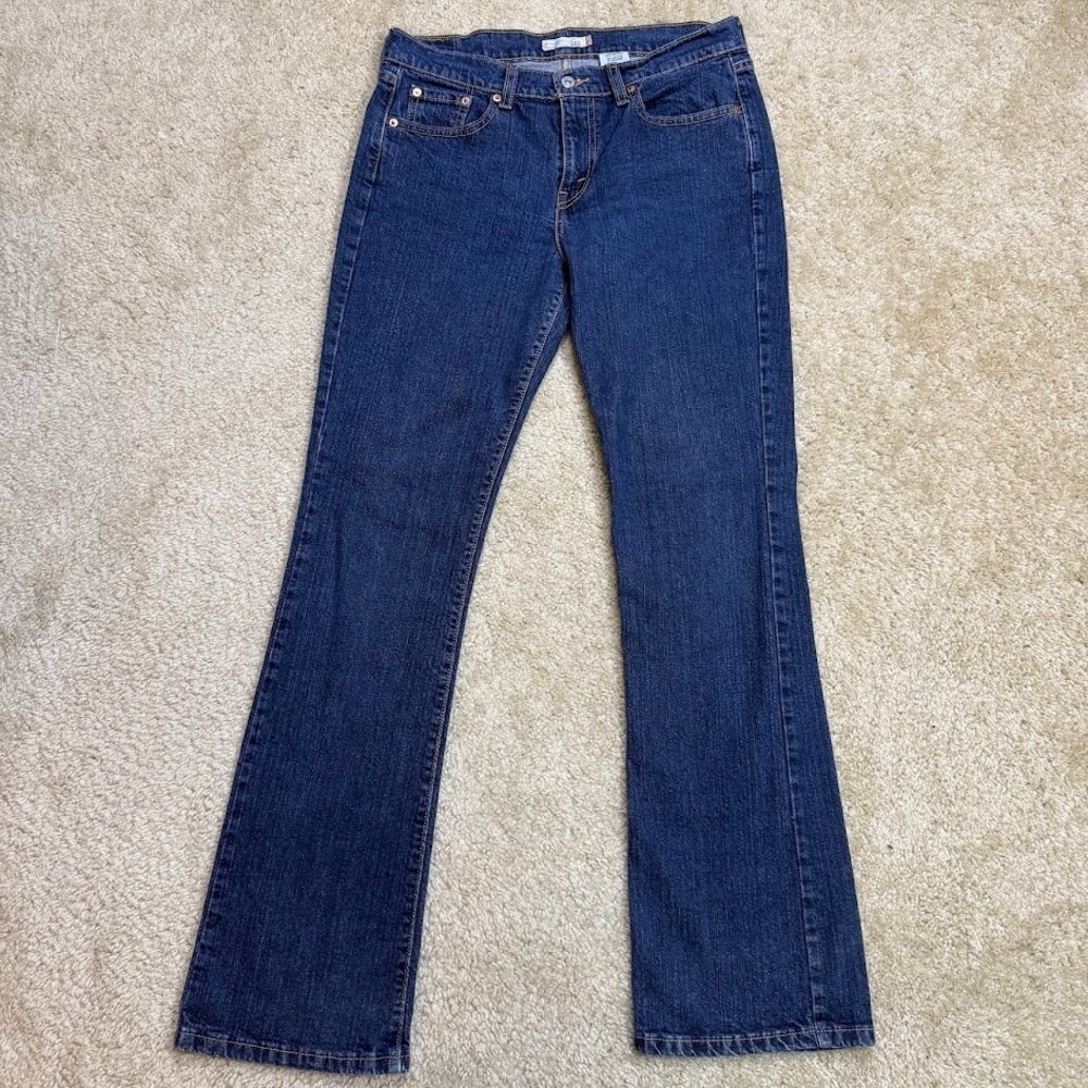Levis 515 Bootcut Jeans Womens 8L Blue Medium Wash Mid Rise Stretch Denim 32x33